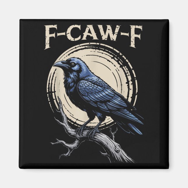 Imã Raven Crow F-craw-f Halloween Bird Fcawf Gothic Sp (Frente)