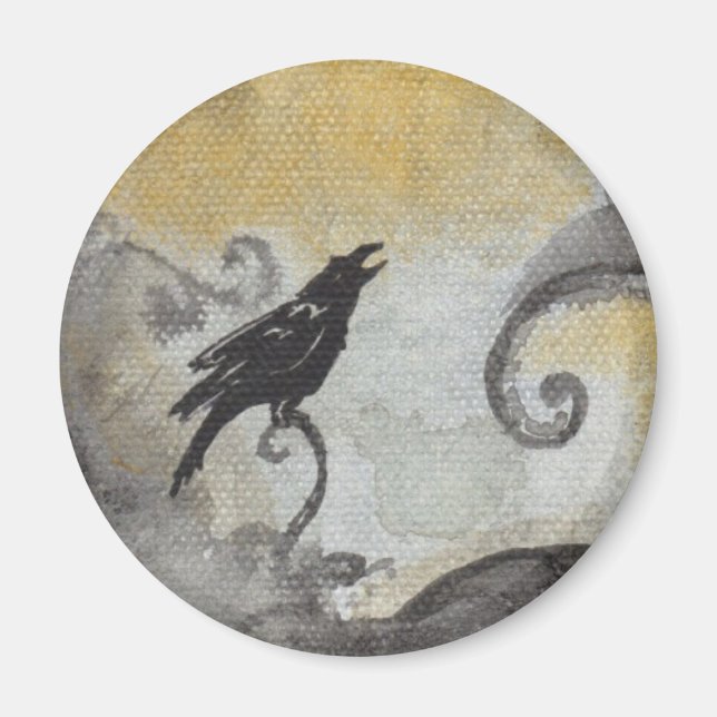 Imã Raven em Laranja Swirls (Frente)