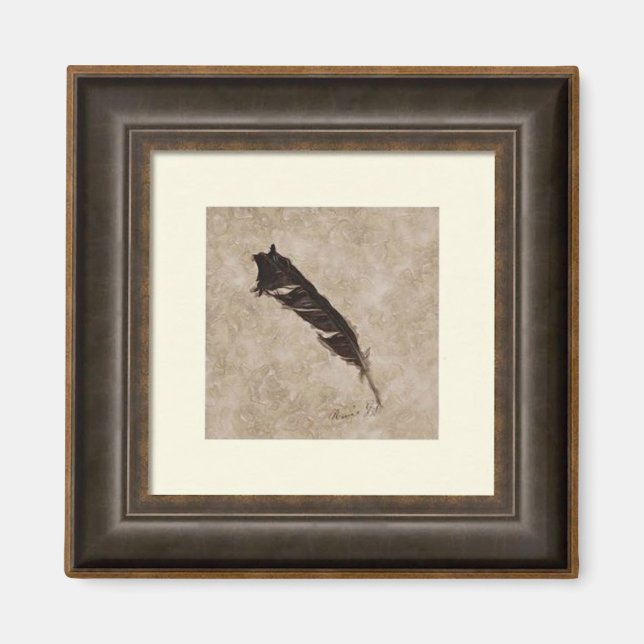 Imã Raven Feather Crow & Bird-lover Efeito de arte enq (Frente)
