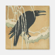 Raven sobre um galho de árvore ilustração de inver