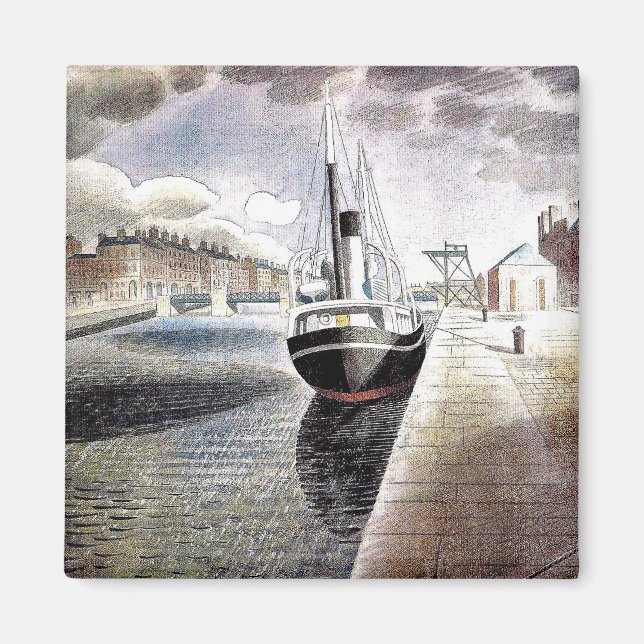 Imã Ravilious - Navio-piloto no Havre (Frente)
