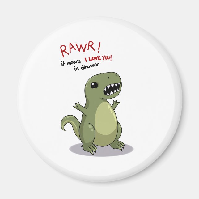 Imã Rawr quer dizer que te amo no Dinossauro (Frente)