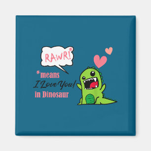 Imã Rawr significa eu amo você gif do dinossauro no di