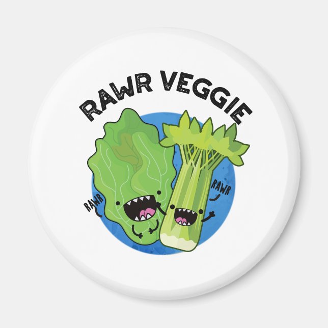 Imã Rawr Veggie Funny Comida Pun (Frente)