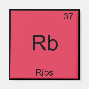 Imã Rb - Símbolo de Elemento de Química da Ribs Funn