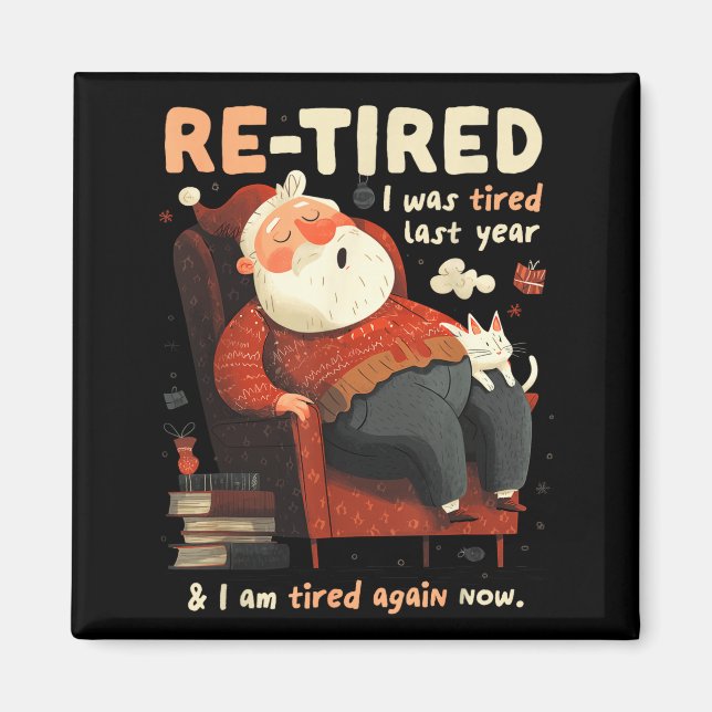 Imã Re-tired Santa Definition Funny  (Frente)