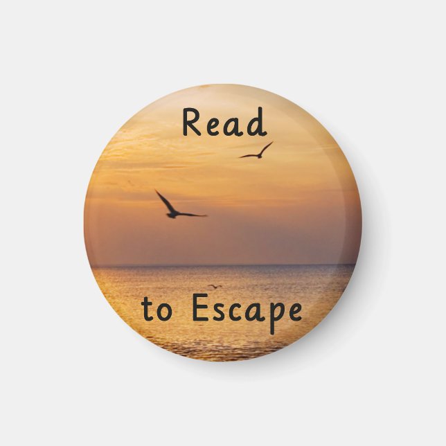 Imã Read to Escape Magnet | Book Lover Reading Quote (Frente)