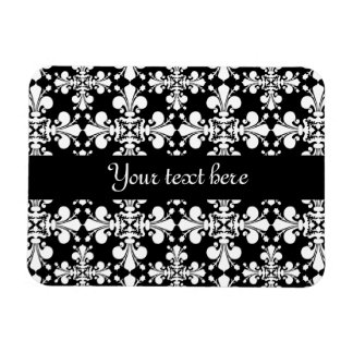 Ímã Real Damask preto-e-branco