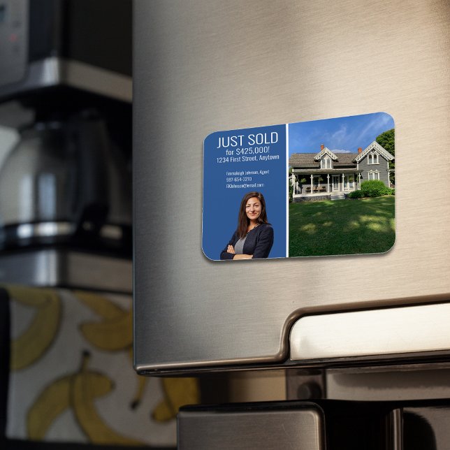 Ímã Real Estate Direct Mail Modern Blue (Criador carregado)