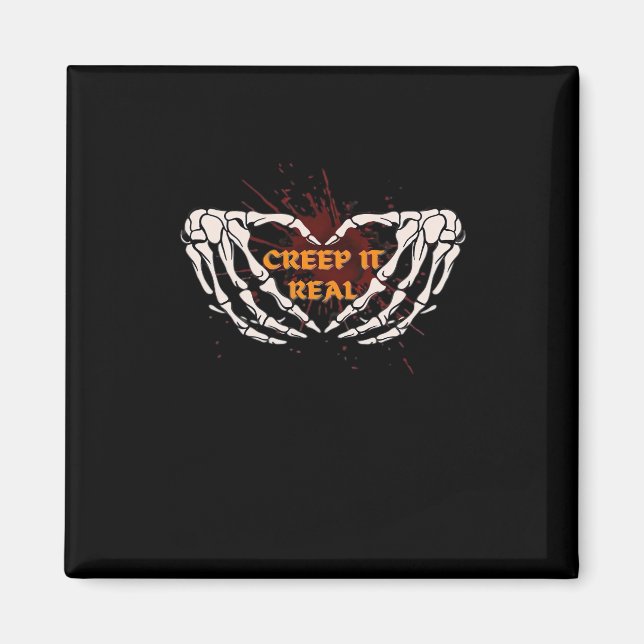 Imã Realmente, Mãos De Esqueleto Mostrando Coração (Frente)