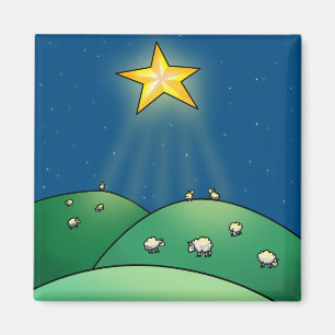 Imã Rebanho dos carneiros sob a estrela do Natal