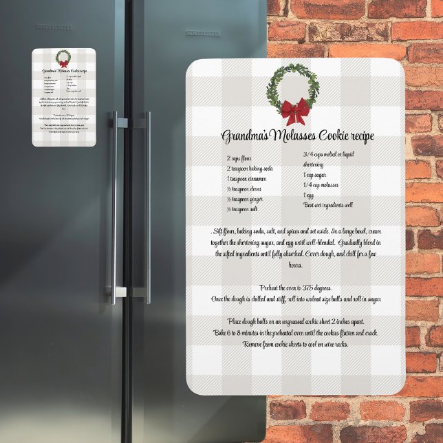 Ímã Receber Keepsasakies Natal Cookies xadrez verde ve (Criador carregado)