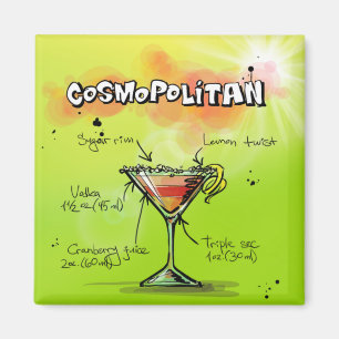 Imã Receita cosmopolita - presente do cocktail