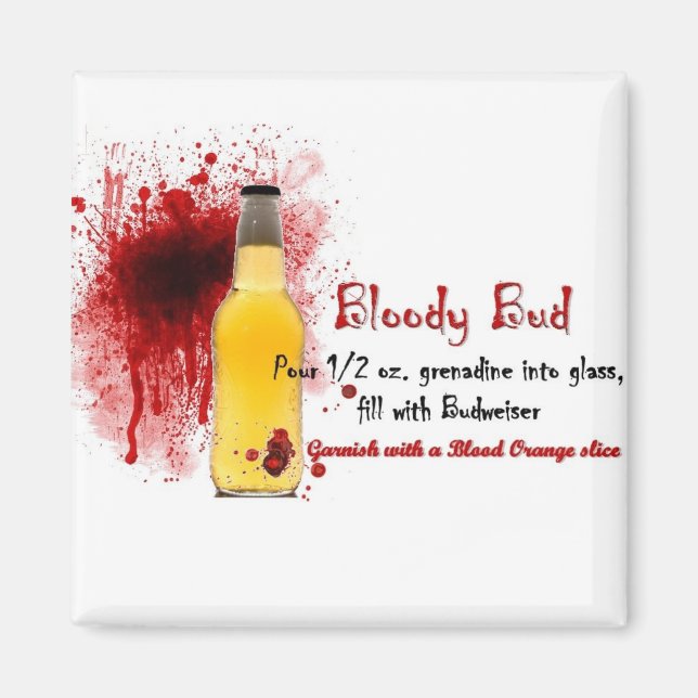 Imã Receita de Bebida Bloody Bud (Frente)