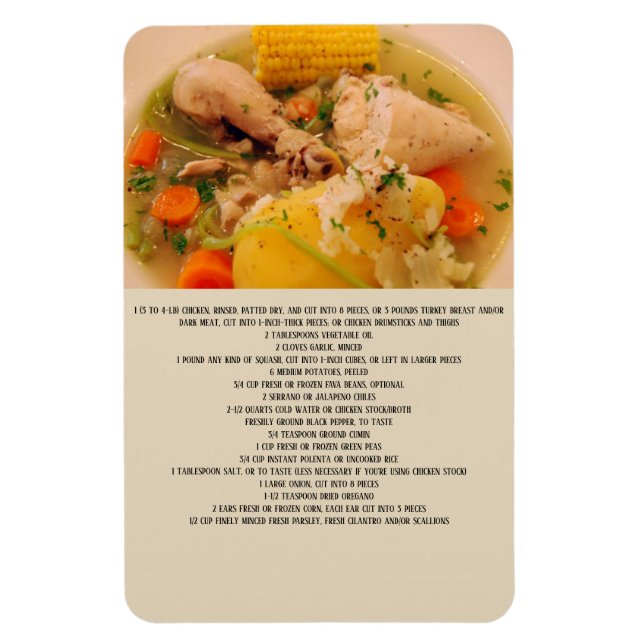 Ímã Receita de Cazuela de Ave chilena (Vertical)