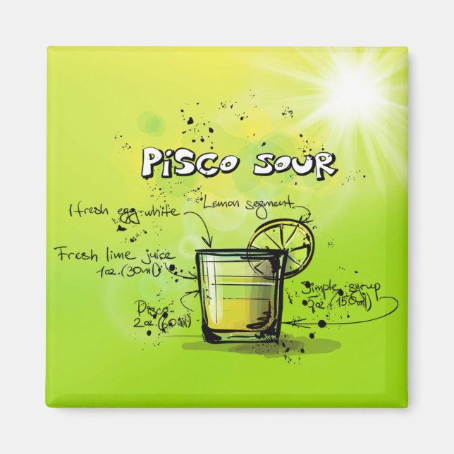 Imã Receita de Cocktail Bebida (Frente)