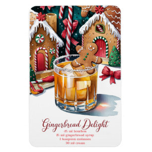 Ímã Receita de Cocktail de Feriado de Gingerpão