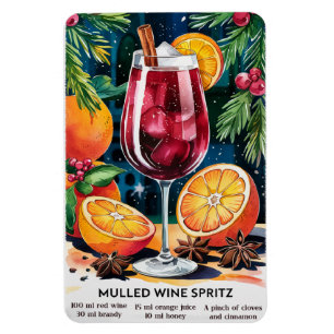 Ímã Receita de Cocktail de Feriado de Spritz de Vinho