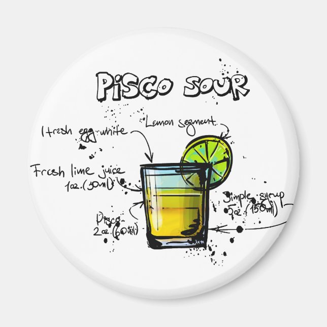 Imã Receita de Cocktail de Pisco (Frente)