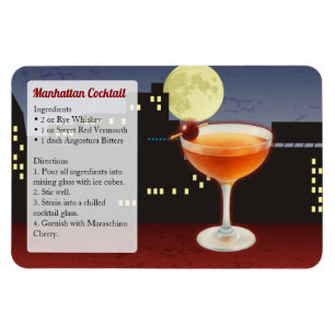 Ímã Receita de Manhattan Cocktail