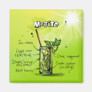 Imã Receita de Mojito - presente do cocktail