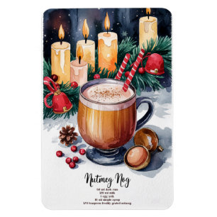 Ímã Receita de Nutmeg Nog Holiday Cocktail