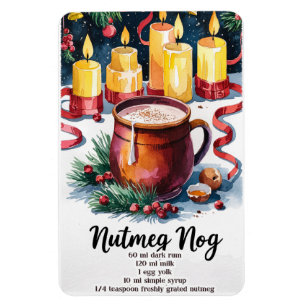 Ímã Receita de Nutmeg Nog Holiday Cocktail