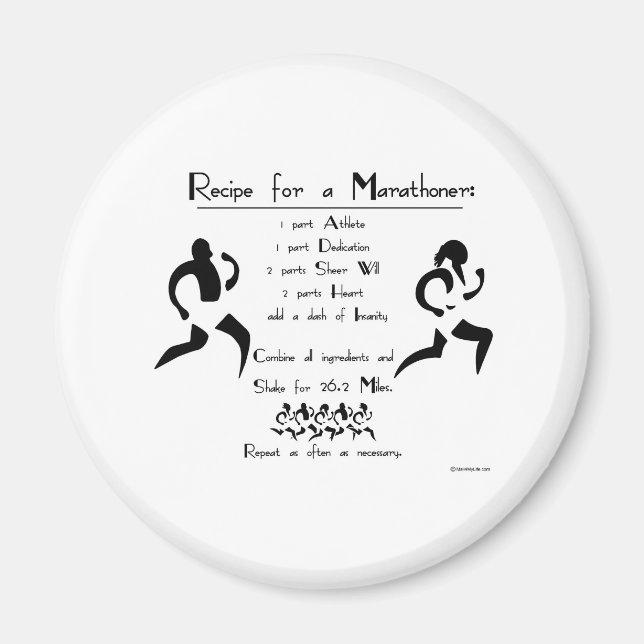 Imã Receita de uma maratonista (Frente)