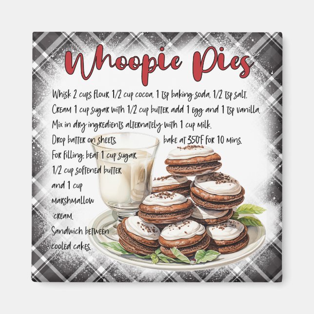 Imã Receita de Whoopie Pies (Frente)