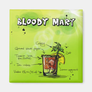 Imã Receita do Bloody Mary - presente do cocktail