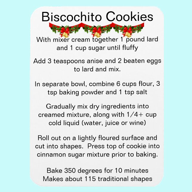 Ímã Receita oficial do biscoito Biscochito do Novo Méx (Criador carregado)