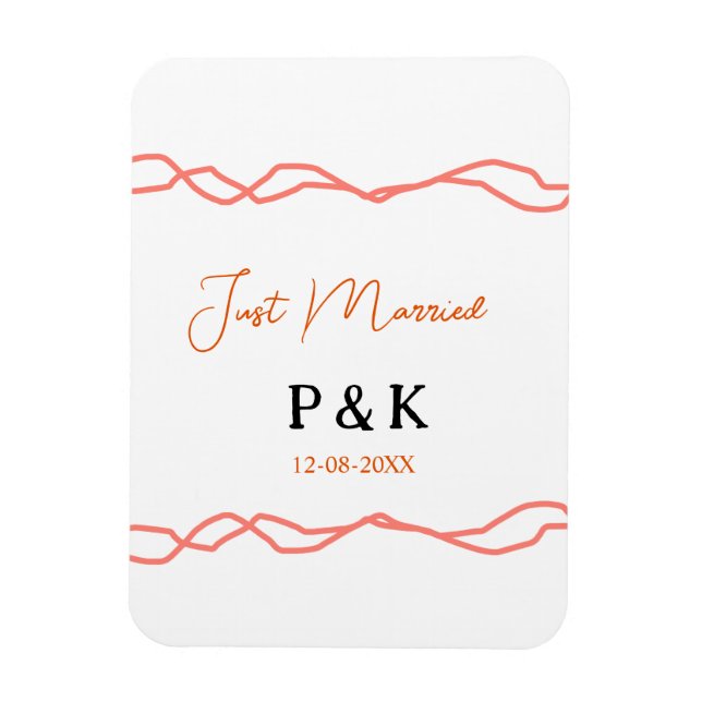 Ímã Recem casados adicionar nome do casal data red vin (Vertical)