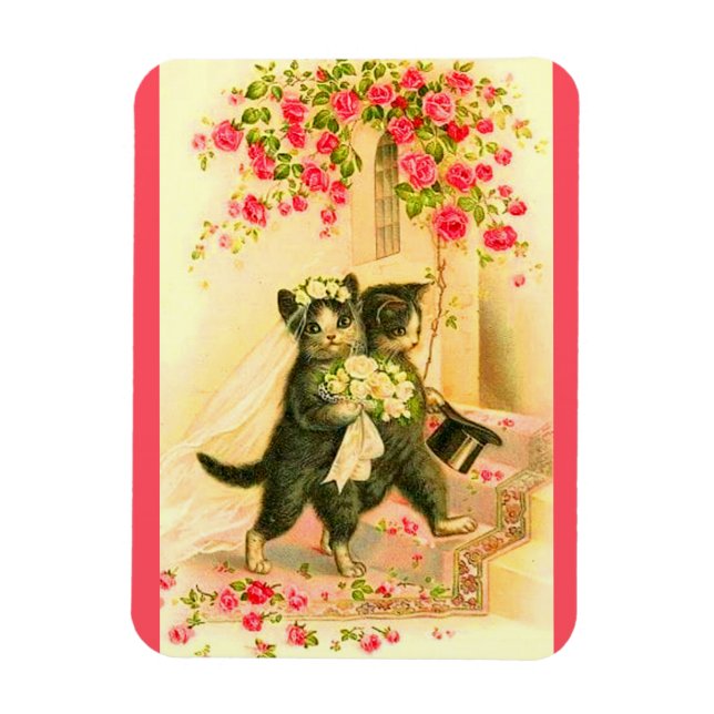 Ímã recém-casados com gatinho (Vertical)