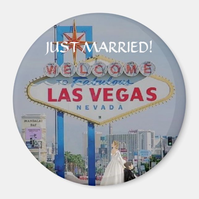 Imã RECEM CASADOS! No Fabuloso Botão Las Vegas (Frente)