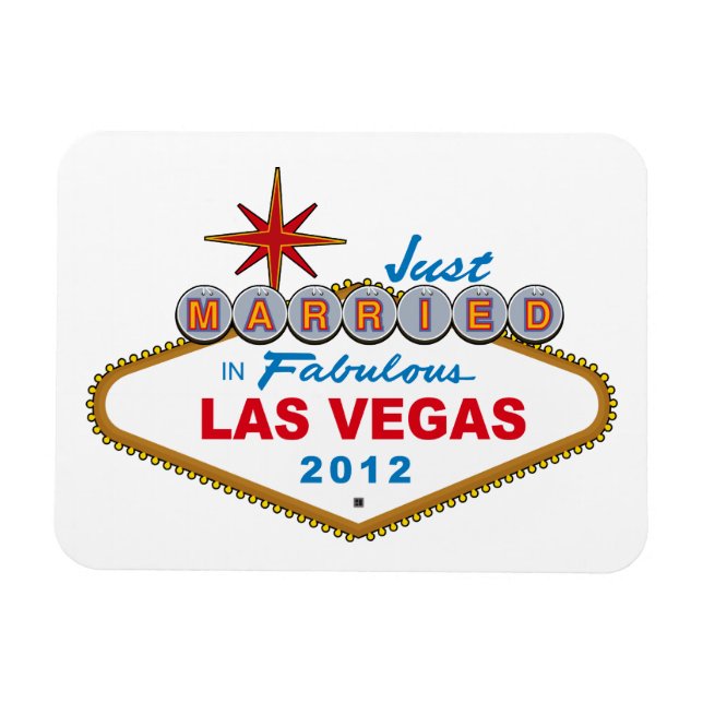 Ímã Recem casados No Fabuloso Sinal De Las Vegas 2012 (Horizontal)