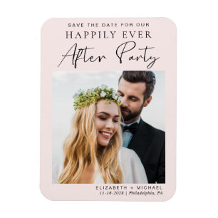 Ímã recepção de casamento Rosa Fotográfico Salvar a