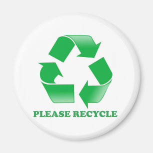 Imã Recicl por favor. Consciência do reciclagem. Vai 