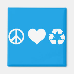 Imã Reciclar Peace Love