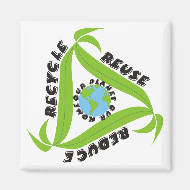 Imã Reciclar, Reutilizar, Reduzir Os Magnetos (Frente)