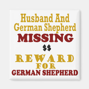 Imã Recompensa faltante do german shepherd & do marido
