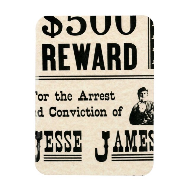Ímã Recompensa por Jesse James (Vertical)
