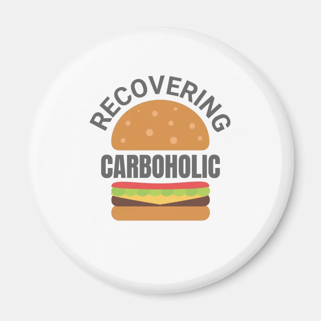 Imã Recovering Carboholic Funny Low-Carb Keto Diet (Frente)