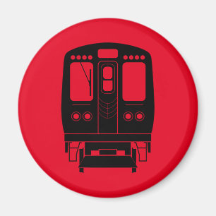 Imã Red and Black Chicago "L"