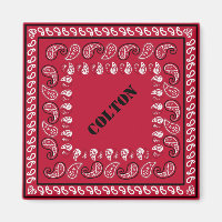 Red and Black Western Paisley Bandana Personalizad