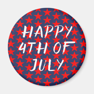 Imã Red And Blue Happy 4th of July