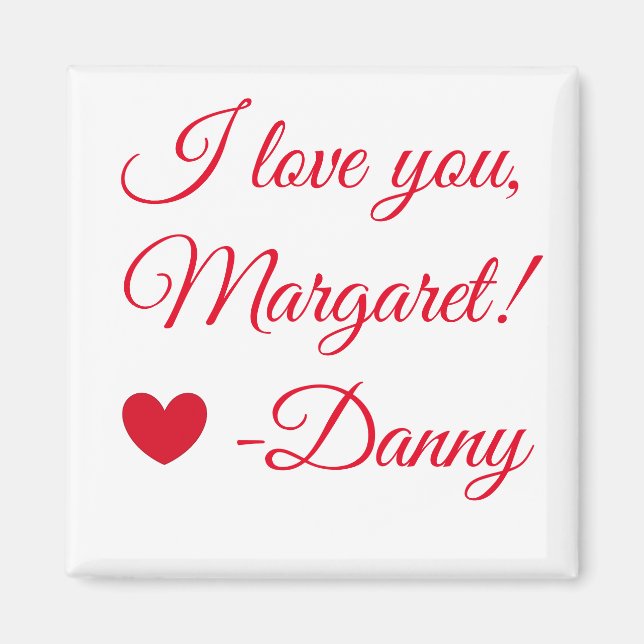 Imã Red and White Love (Frente)