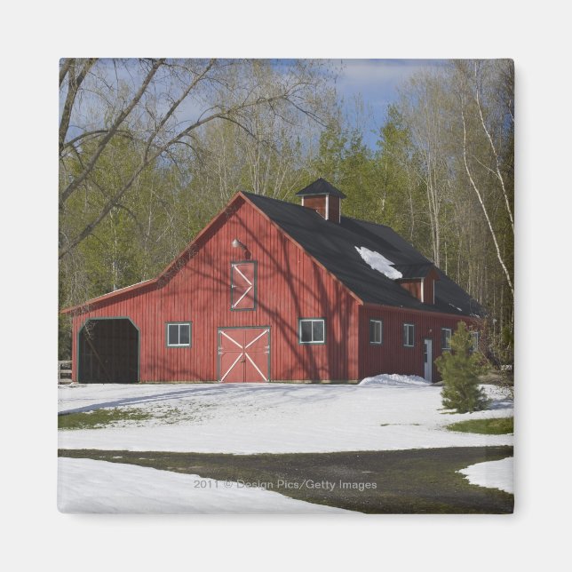 Imã Red Barn No Inverno (Frente)