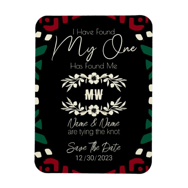 Ímã Red Black Green Tribal African Save The Date (Vertical)