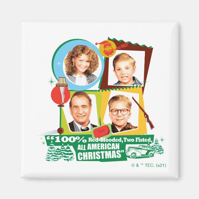 Imã Red Blooded, Dois Fistos, Todo Natal Americano (Frente)