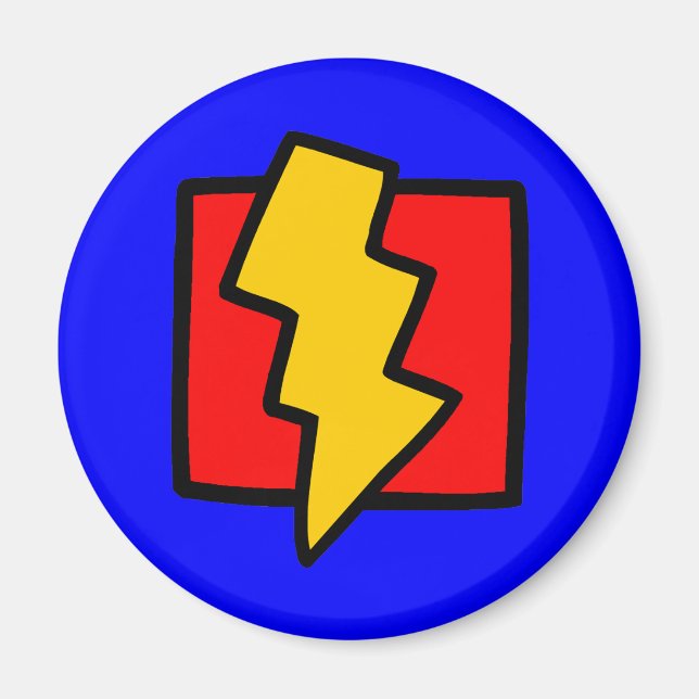 Imã Red Blue e Yellow Lightning Bolt (Frente)